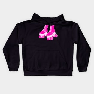 Pink Roller Skates Kids Hoodie